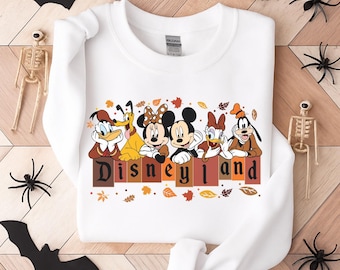 Disneyland Thanksgiving Sweatshirt, Mickey And Friends Thanksgiving Sweatshirt, Mickey Fall Sweatshirt, Disney Fall Family Matching Hoodie