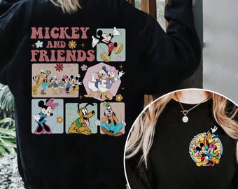 Sweat-shirt Disney Mickey et ses amis, pull enfant rétro Disney, cadeau famille Disney, sweat-shirt Disneyworld, cadeau Mickey & Co, sweat à capuche Disney
