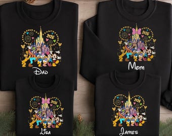 2026 Custom Mickey and Friends Family Sweatshirt, Disney Matching Group Sweatshirts, Personalized Disneyland Trip