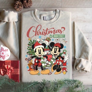 Disney Christmas On Main Street Retro Sweatshirt, Christmas On Main Street, Christmas Disney Sweatshirt, Cute Disney Family Sweater