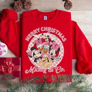 Disney Mickey and Friends Christmas Sweatshirt, Mickey&#39;s Very Merry Christmas Hoodie, Christmas Gift for Disney Lovers, Christmas for Girls