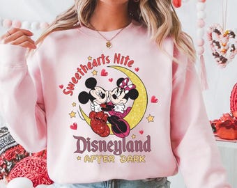 Sudadera "Noche de Amor" Disneyland After Dark, suéter a juego de Mickey y Minnie para San Valentín, parejas de Disney
