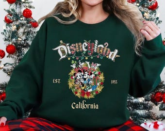 Disneyland Est 1955 Weihnachten Sweatshirt, Weihnachten Familie Pullover, Mickey und Friends Weihnachten Hoodie