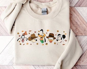 Disney Thanksgiving Sweatshirt, Mickey and Friends Fall Hoodie, Disney Characters Fall, Disney Fall Vibes Sweat, Happy Thanksgiving Outfit