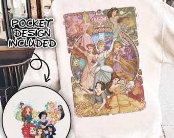 Disney Princesses Sweatshirt, Disney Cinderella Sweatshirt, Disney Characters, Disney World Princess Hoodie, Tiana Ariel Cinderalla Sweater