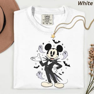 Comfort Colors® Disney Jack and Sally Halloween Shirt, Jack Mickey and Sally Minnie Shirt, Disney Halloween Couples Shirt, Spooky Season Tee image 6