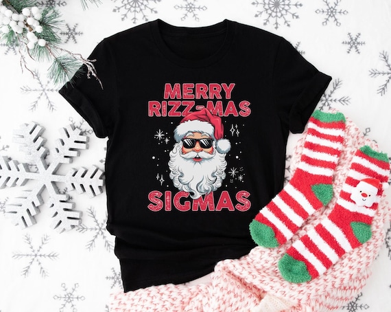 Merry Rizzmas Sigmas Santa Shirt, Rizz the Season Santa Tee, Rizzler Santa Claus Shirt, Rizz em shirt, Rizzler Tee, Funny Santa Shirt