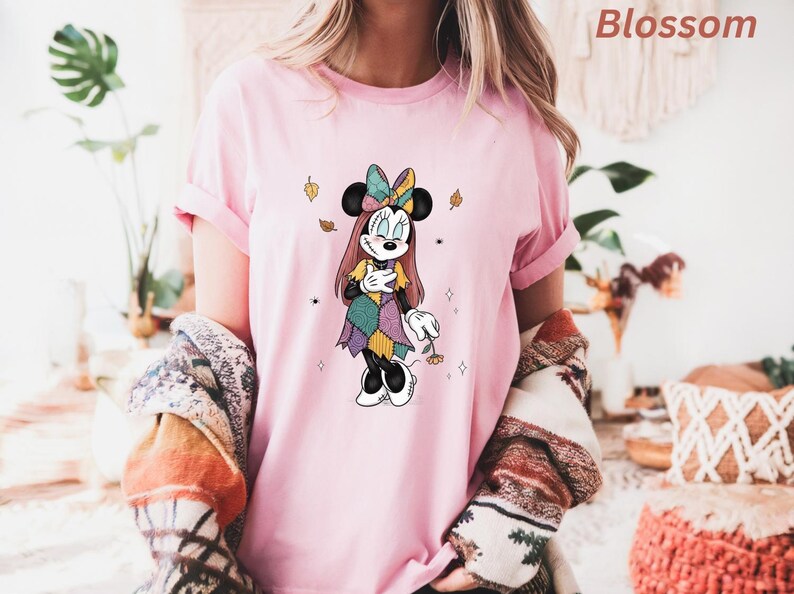 Comfort Colors® Disney Jack and Sally Halloween Shirt, Jack Mickey and Sally Minnie Shirt, Disney Halloween Couples Shirt, Spooky Season Tee image 7