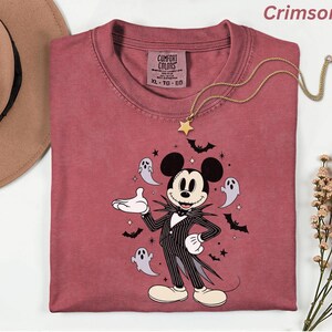 Comfort Colors® Disney Jack and Sally Halloween Shirt, Jack Mickey and Sally Minnie Shirt, Disney Halloween Couples Shirt, Spooky Season Tee image 3