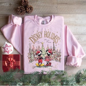 Disney Holidays-tröja, Musse och Mimmi Pigg-jultröja, Disneyland Christmas Castle-tröja bild 5