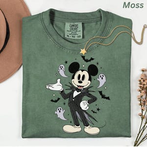 Comfort Colors® Disney Jack and Sally Halloween Shirt, Jack Mickey and Sally Minnie Shirt, Disney Halloween Couples Shirt, Spooky Season Tee image 8
