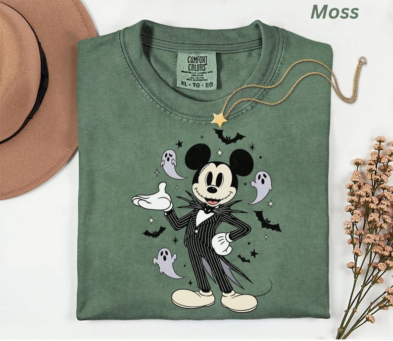 Comfort Colors® Disney Jack and Sally Halloween Shirt, Jack Mickey and Sally Minnie Shirt, Disney Halloween Couples Shirt, Spooky Season Tee image 8