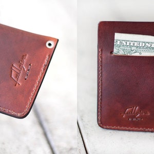 Leather Wallet slim by fullgive in english tan image 3