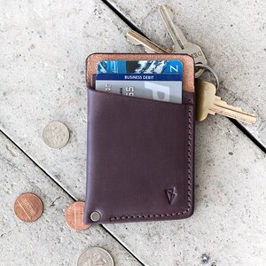 Slim Leather Wallet // slim by fullgive in plum image 1