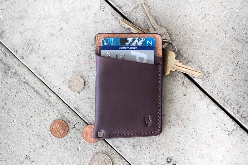 Slim Leather Wallet // slim by fullgive in plum image 1