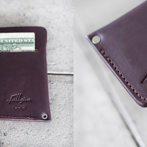 Slim Leather Wallet // slim by fullgive in plum image 4