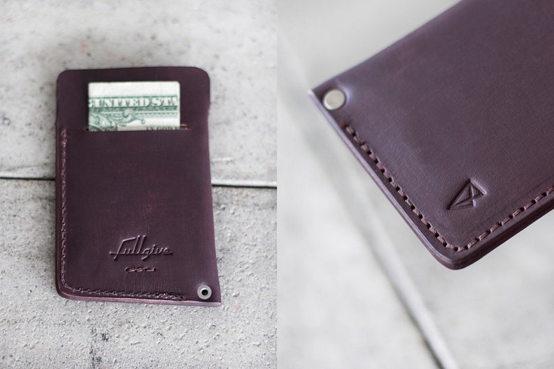 Slim Leather Wallet // slim by fullgive in plum image 4