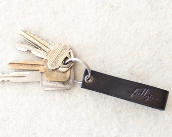 Leather Keyfob // FREE Personalization in Black