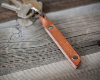 Nude Leather Keychain w/ Free Personalization // "the billy club" by fullgive in natural