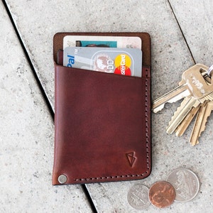 Leather Wallet slim by fullgive in english tan image 1