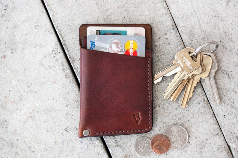 Leather Wallet slim by fullgive in english tan image 1