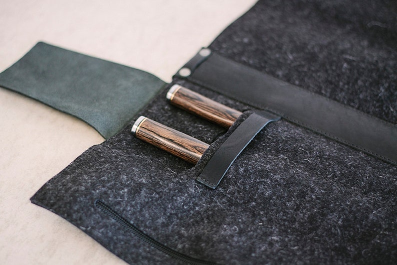 Leather Knife Bag // Knife Tote by Fullgive in Black Etsy