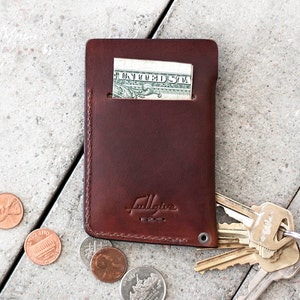 Leather Wallet slim by fullgive in english tan image 2