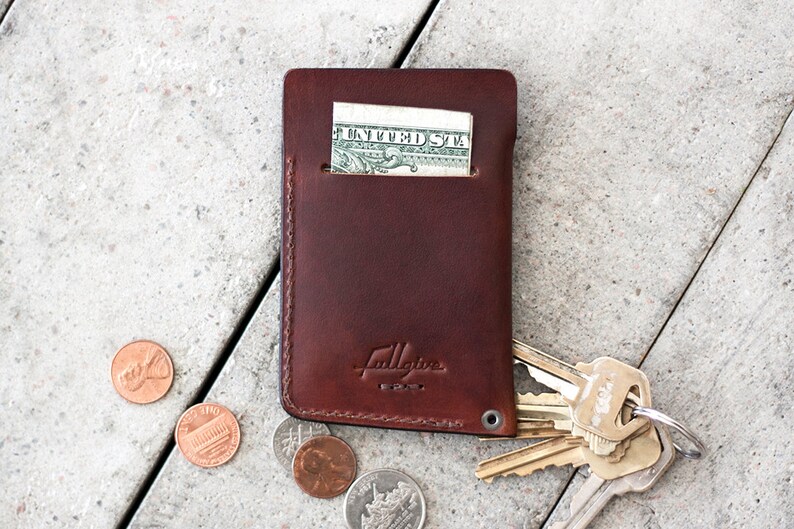 Leather Wallet slim by fullgive in english tan image 2