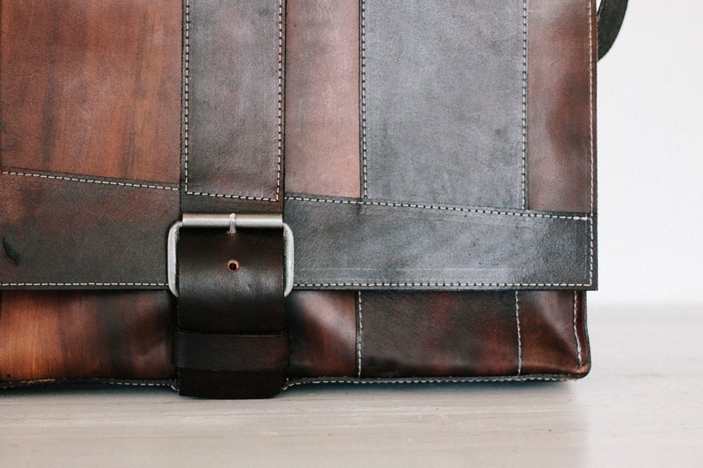 Brown Leather Messenger Bag // strappy by Fullgive Etsy