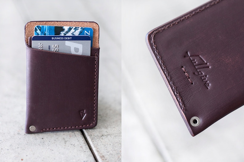 Slim Leather Wallet, Hand Dyed & Finished // slim by fullgive. image 5