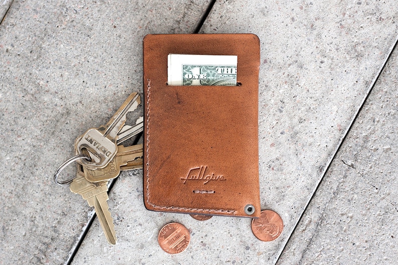 Slim Leather Wallet, Hand Dyed & Finished // slim by fullgive. image 3