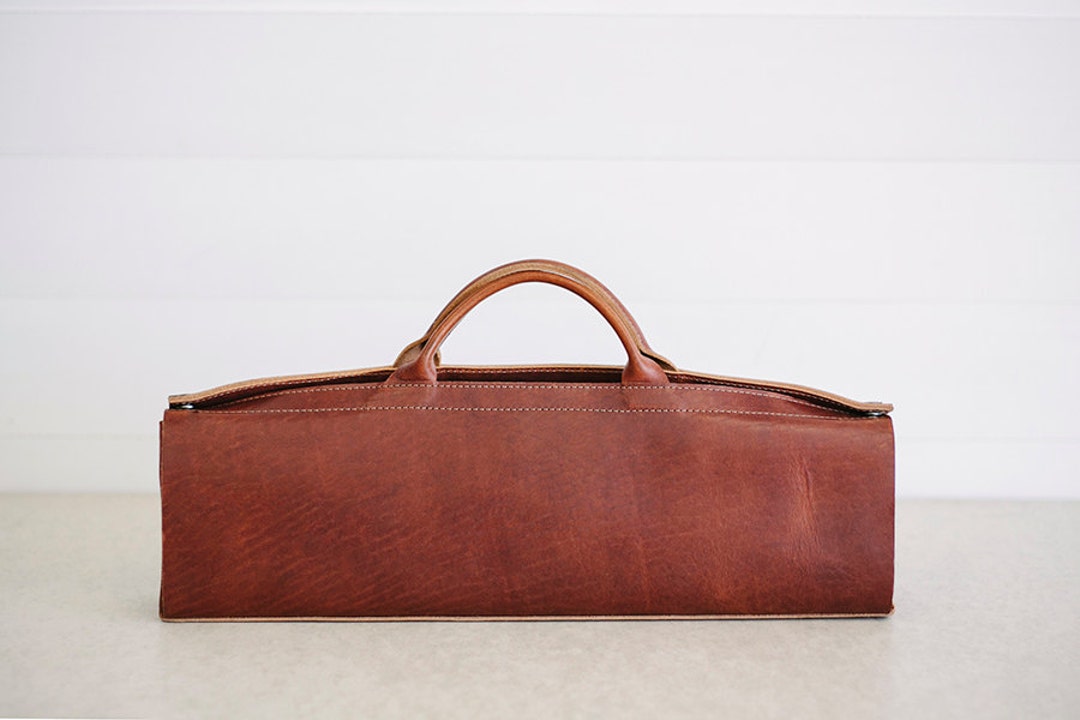 Leather Knife Bag // Knife Tote by Fullgive in English Tan - Etsy