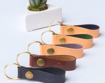 Natural Leather Key Fob | New Colors | FREE Personalization | FREE Shipping