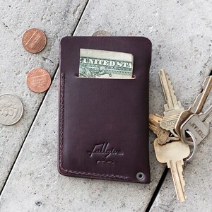 Slim Leather Wallet // slim by fullgive in plum image 2