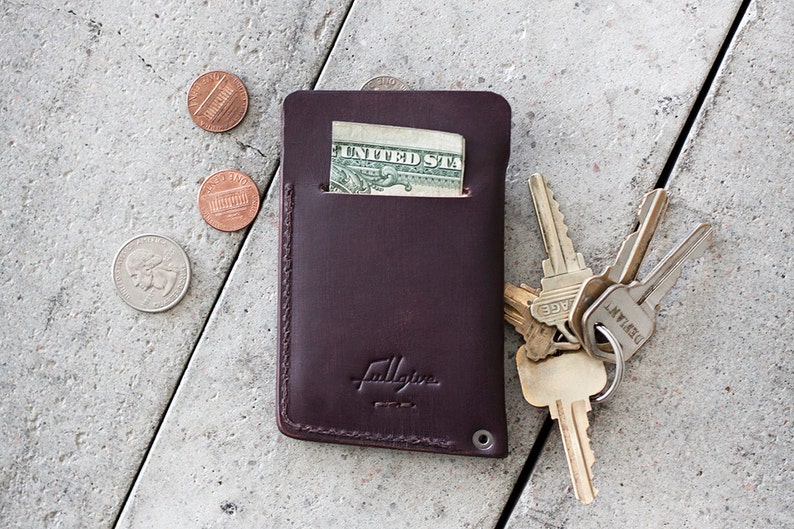 Slim Leather Wallet // slim by fullgive in plum image 2