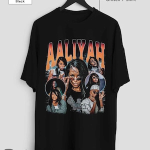 Aaliyah T Shirt, Pop R&B Hip Hop Music Merch Shirt, Retro 90s Personalized Casual Unisex T-Shirt