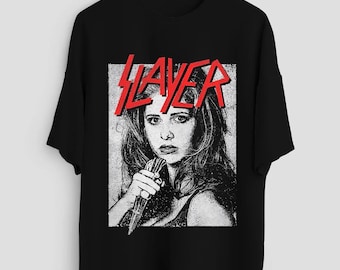 Buffy the Vampire Slayer T Shirt, Sarah Michelle Gellar Shirt, Movie & TV Show Merch Shirt, 90s Retro Personalized Casual T-Shirt