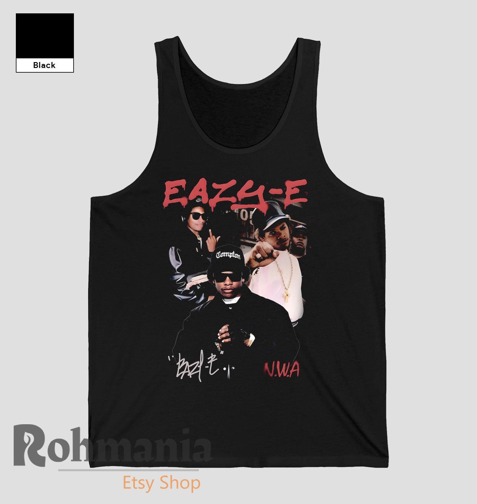 Eazy-E Tシャツ：90年代レトロラップヒップホップミュージックファン