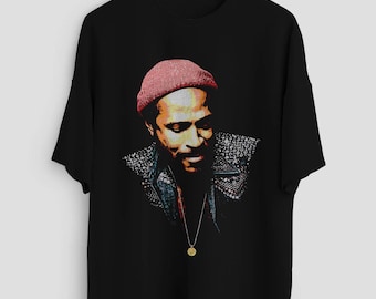 Koszulka Marvin Gaye, koszulka z nadrukiem R&B Pop Hip Hop Music Merch, koszulka z lat 90. Retro, spersonalizowana, swobodna koszulka