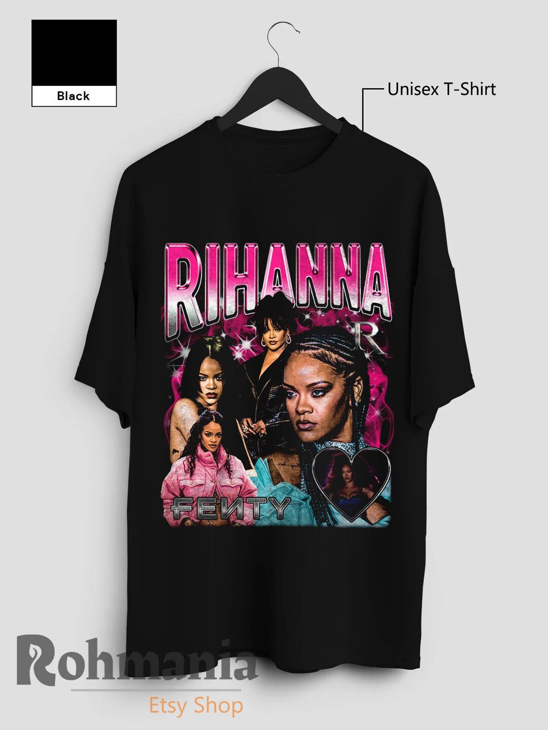 90s 00aリアーナRihannaラップT rapTシャツ 新品】 RAP TEE ラップ Tシャツ RIHANNA リアーナ BLACK メンズ 半袖