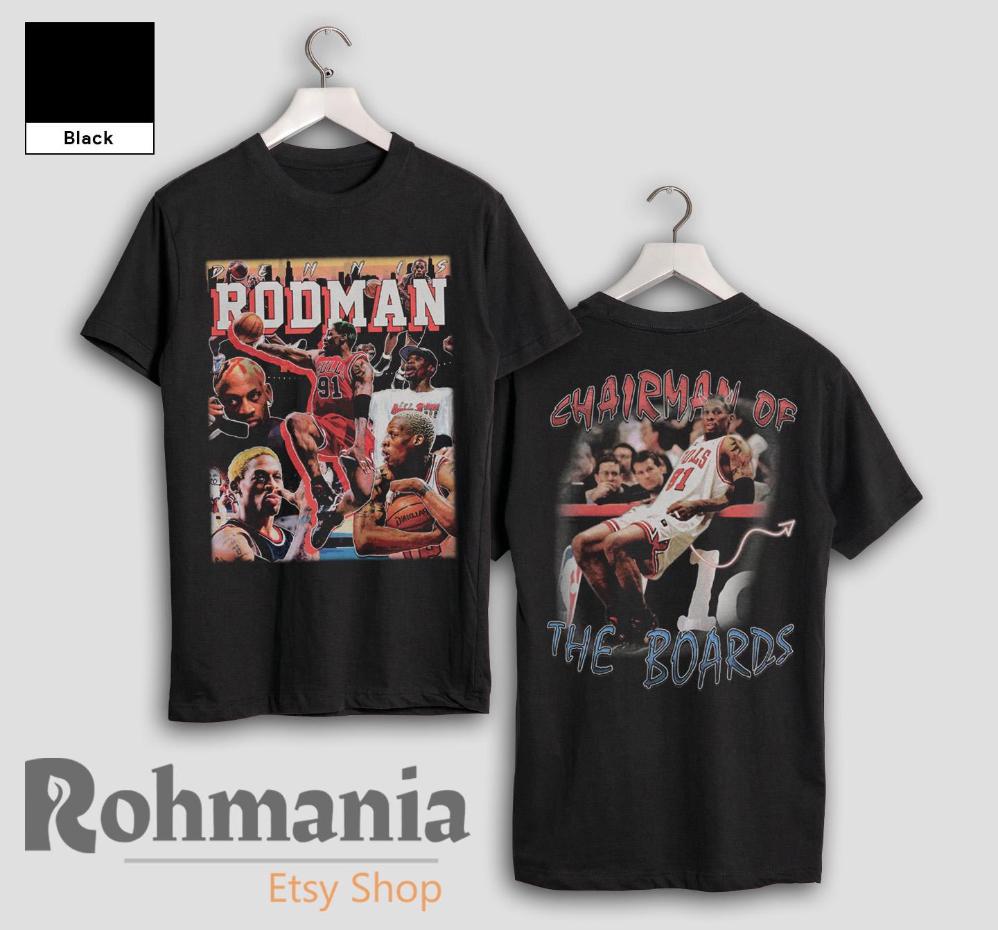デニス・ロッドマン Tシャツ、90年代レトロバスケットボールレジェンド 
