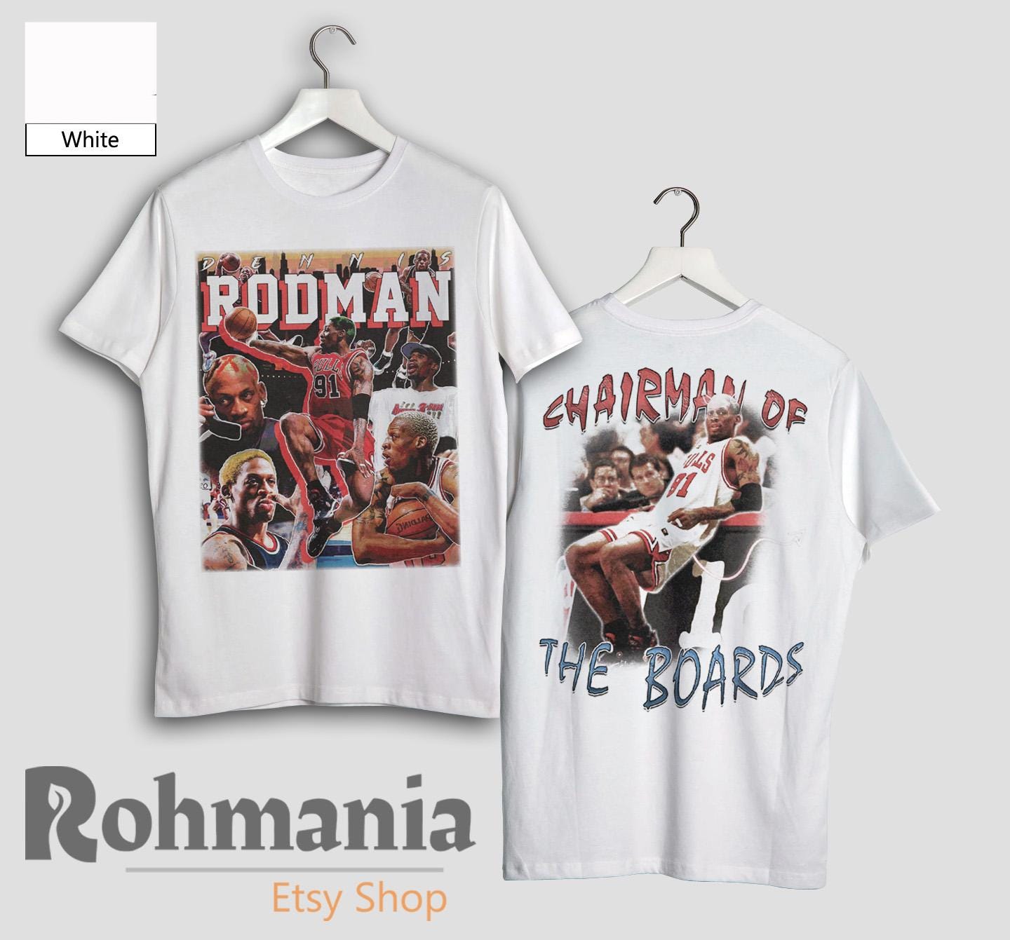 デニス・ロッドマン Tシャツ、90年代レトロバスケットボールレジェンド