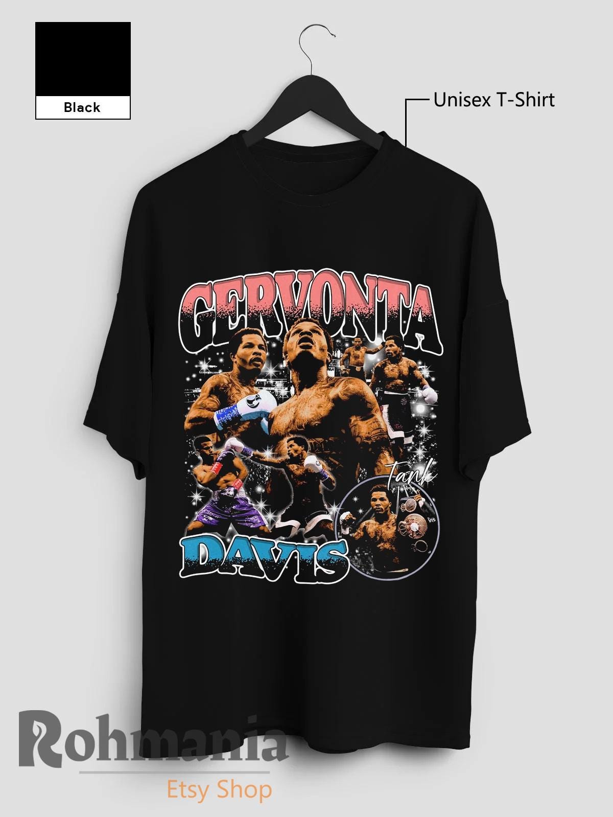 Gervonta Davis 世界チャンピオン　デービス Tシャツ ブラック新品 新品 ジャーボンテイ デービス タンク 無敗 世界チャンピオン ビッグ T