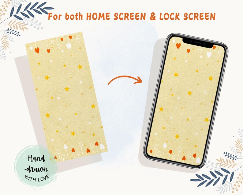 Cute Cat Phone Wallpaper Set – Hand-drawn Whimsical Kitty – Lock & Home ...