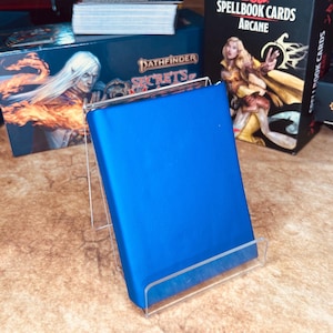 Blue Faux Leather 1 Insert Mini Hardback Spellbook para D&D, Pathfinder, outros RPGs ou cartões de visita. Comporta 20 cartas.