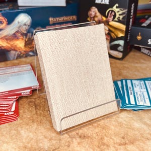 Chestnut Blend Cloth 1 Insert Mini Hardback Spellbook para D&D, Pathfinder, outros RPGs ou cartões de visita. Comporta 20 cartas.