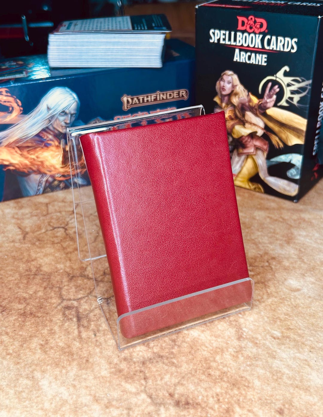 Dark Red Faux Leather 1 Insert Mini Hardback Spellbook for D&D ...