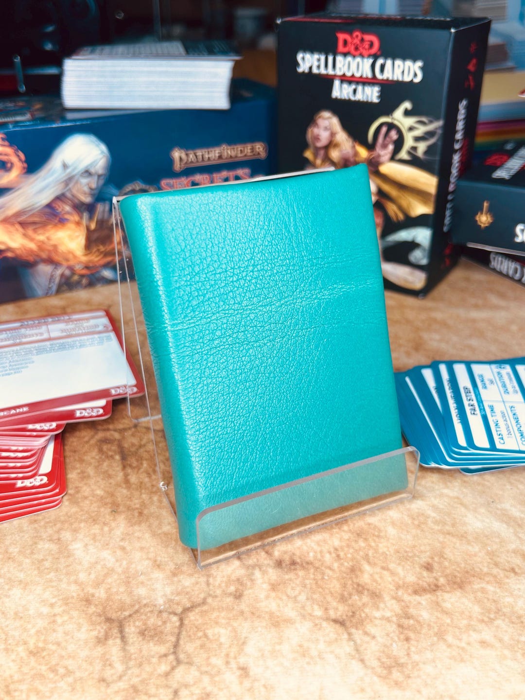 Kelly Green Leather 1 Insert Mini Spellbook for D&D, Pathfinder, Other ...