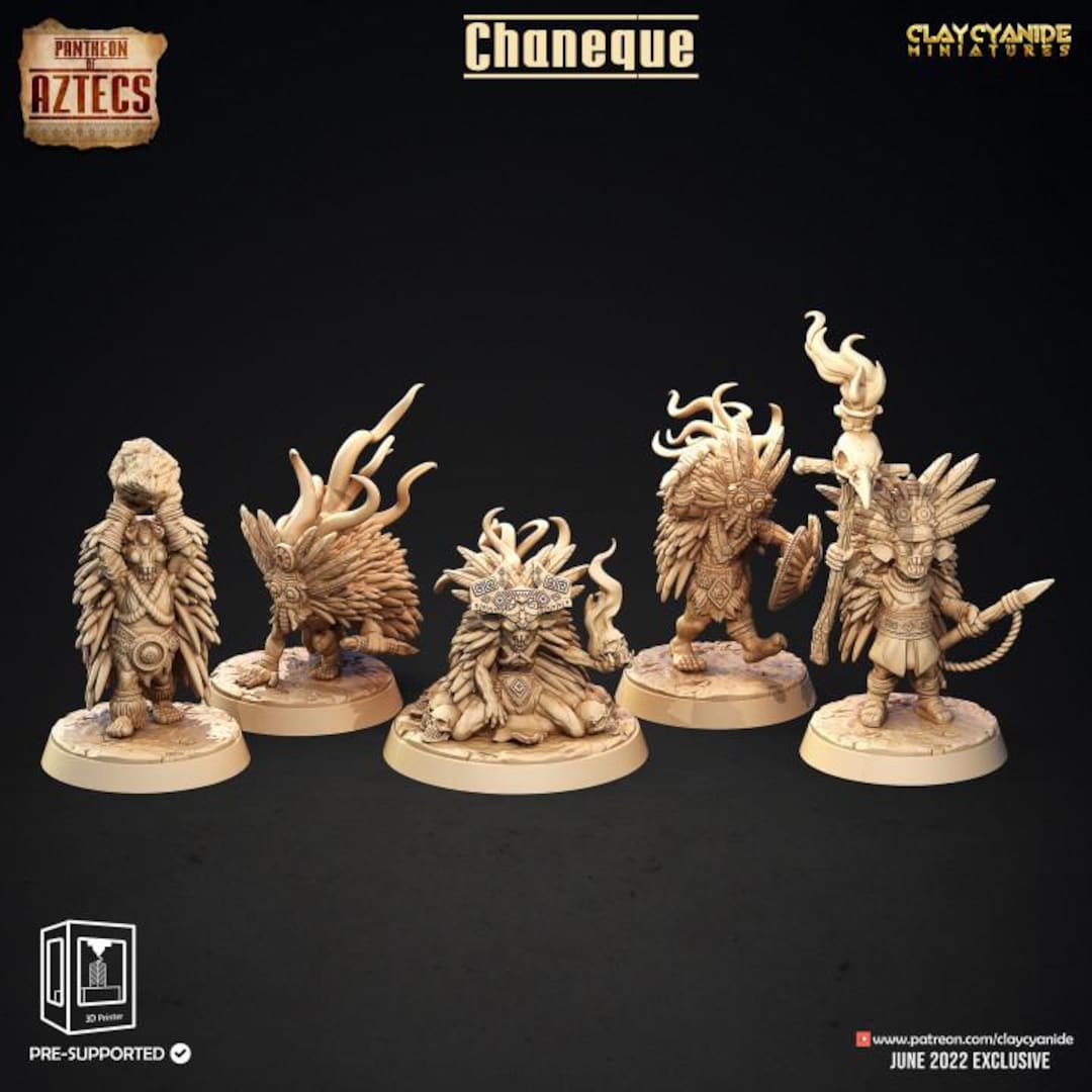 Chaneque - 28mm, 32mm, or 75mm Miniature, 16k Definition, Aztec ...