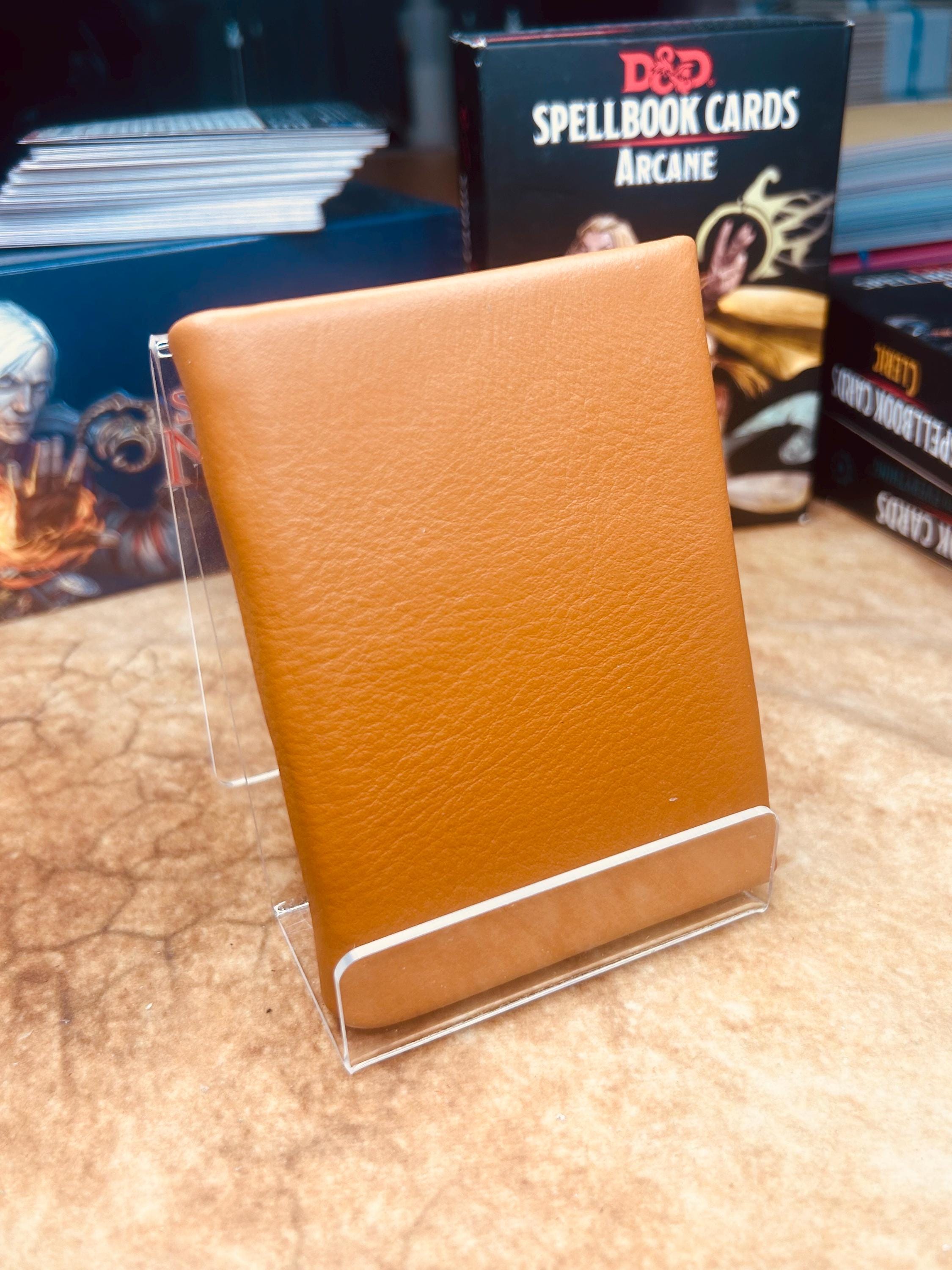 spellbook card binder Amazon.com: Byhoo DND Spell Cards 5e PU Leather Spellbook for Dungeons &  Dragons notebook with 30 Sleeves for Spell Cards Writable Pages and  Magnetic Closure A Must-Have for RPG & Board Games main image 0